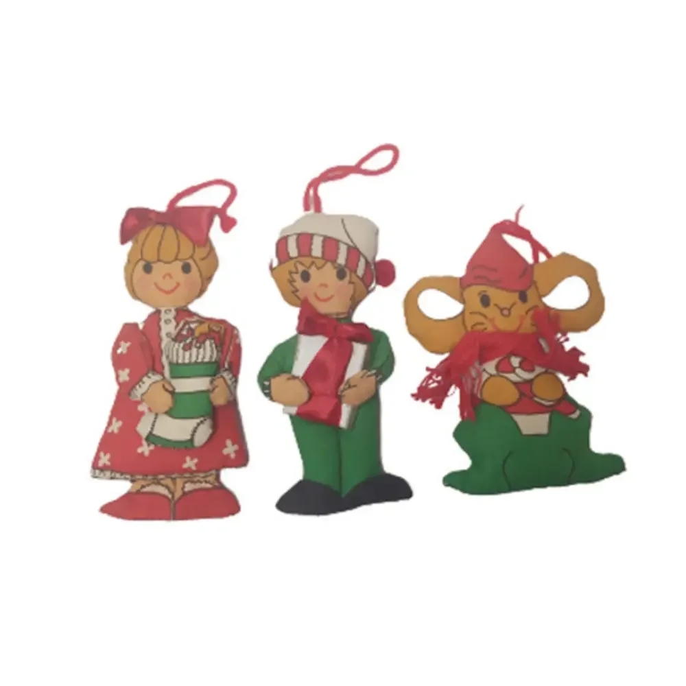 Vintage Stuffed‎ Fabric Christmas Ornaments 6